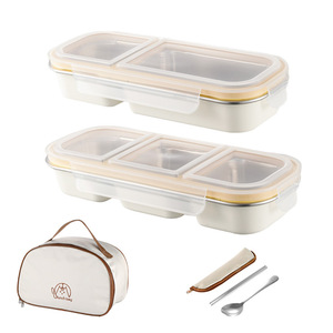 Boîte à lunch hermétique Bencircle CS02 en acier inoxydable 600ml/700ml, 2/3 compartiments, pour étudiants/officiers/ouvriers - Product Image 3