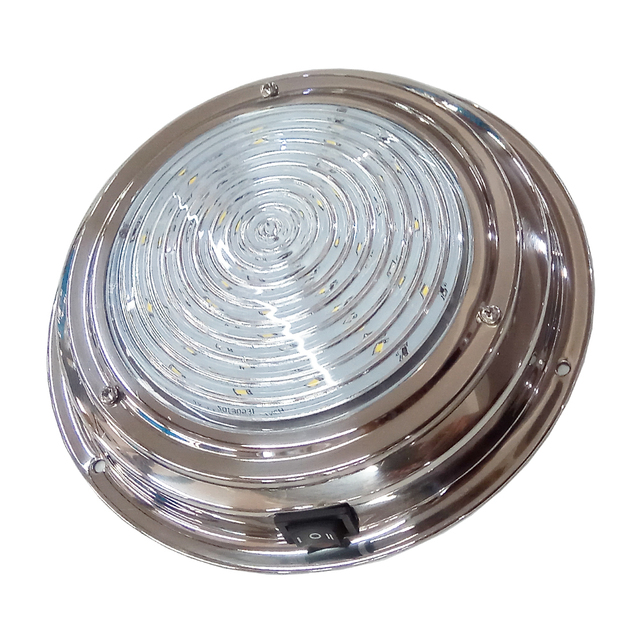 7inch Stainless Steel Chrome Plating Red White Conversion LED Boat Marine Work Lights