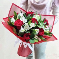 Kertas Pembungkus Bunga Warna Solid Matte Korea, Tahan Air, Dapat Didaur Ulang, untuk Natal, Ulang Tahun, Buket, Toko Bunga Han Su, Kado