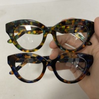 Inventaire de liquidation des montures de lunettes rondes épaisses en acétate, conception patchwork, une variété de styles au choix, vente en gros mixte