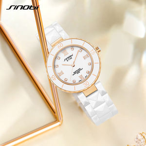 Sinobi blanc céramique montre femmes nouvelle mode en acier inoxydable femme <span class=keywords><strong>montres</strong></span> en vente liquidation bienvenue personnalisation - Product Image 6