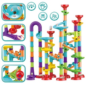 Circuit de course en plastique 113 pièces, jeu de labyrinthe, jouet de construction éducatif DIY, puzzle à empiler en plastique ABS écologique - Product Image 5