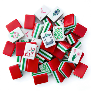 NatuGift - Ensemble de Mahjong Américain Portable Moderne, 160 Tuiles Rouges Exquisément Gravées, Acrylique 4 Couches, Comprend 10 Tuiles <span class=keywords><strong>Joker</strong></span> et 6 Tuiles Blanches - Product Image 1