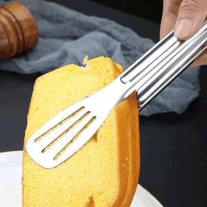 Pince alimentaire en acier inoxydable Baixinsi 304 multifonction résistante aux hautes températures pour barbecue, pâtisserie, buffet - Product Image 1