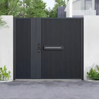 Portail battant électrique automatique en aluminium pour entrée de propriété, sécurisé, écologique, durable, anti-UV, revêtement poudré, clôture de jardin 3D