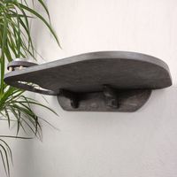 Station d'alimentation murale pour chat avec griffoir et étagère de repos, table à manger flottante en bois pour chat