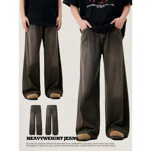 יצרני בגדים וינטג' במצוקה יוניסקס מותאם אישית ג'ינס מכנסיים רחבים ג'ינס רחב גברים ג'ינס גברים גברים
