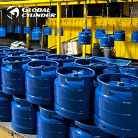 Bouteille de gaz GPL en acier GLOBAL de 6 kg, pression 34 bars, diamètre 300 mm, épaisseur de paroi 2,0 mm/2,3 mm, pour usage domestique en Afrique