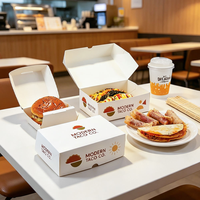 Custom Eco-Friendly Disposable Recyclable Paperboard Taco Box Leakproof Divider Slot Crisp-Fold Shape Offset Logo Snacking Gifts