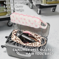 Canumer Lot de 2 sacs de voyage matelassés portables grande capacité pour outils capillaires, fermeture éclair, pour fer à friser/lisseur, Dyson Shark