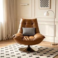 Fauteuil de loisirs en bois au design italien moderne avec siège ergonomique confortable et accoudoirs fixes en acier pour chambre et bureau à domicile