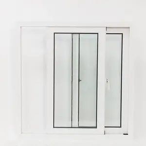 Großhandelspreis Kühlergrill-Design UPVC/PVC Kunststoff-Schiebefenster mit Tintenglas