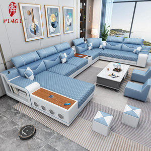 <span class=keywords><strong>Divano</strong></span> Modulare Multifunzionale con USB - Console di Ricarica e Altoparlante per Soggiorno e Sala Intrattenimento - Product Image 3