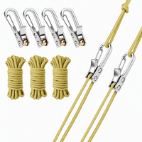 Accessoire de camping extérieur transfrontalier le plus vendu : Corde de tension pour tente et auvent, réfléchissante, coupe-vent, en polypropylène et zinc