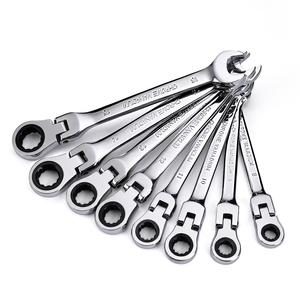 Factory Sale 12 Pcs Flex-Head <b>Ratchet</b> <b>Wrench</b> <b>Set</b> OEM Metric Cr-V Steel Spanner Mechanic Tools - Product Image 5