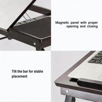 Support d'ordinateur portable pliable en bambou personnalisé, réglable en angle, table d'ordinateur pour lit, adapté au bureau