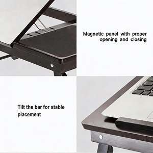 โต๊ะวางโน้ตบุ๊กแบบพับได้ทำจากไม้ไผ่ ปรับมุมได้ ใช้ได้บนเตียง เหมาะสำหรับใช้ในออฟฟิศ - Product Image 4