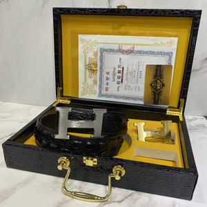 Ceinture de ville pour homme en cuir de crocodile léger de créateur, style décontracté de luxe avec cuir véritable et boucle en alliage formelle - Product Image 6