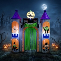 Arche gonflable personnalisée avec logo de la mort pour Halloween, idéale pour l'entrée de maisons hantées et la décoration de jardins