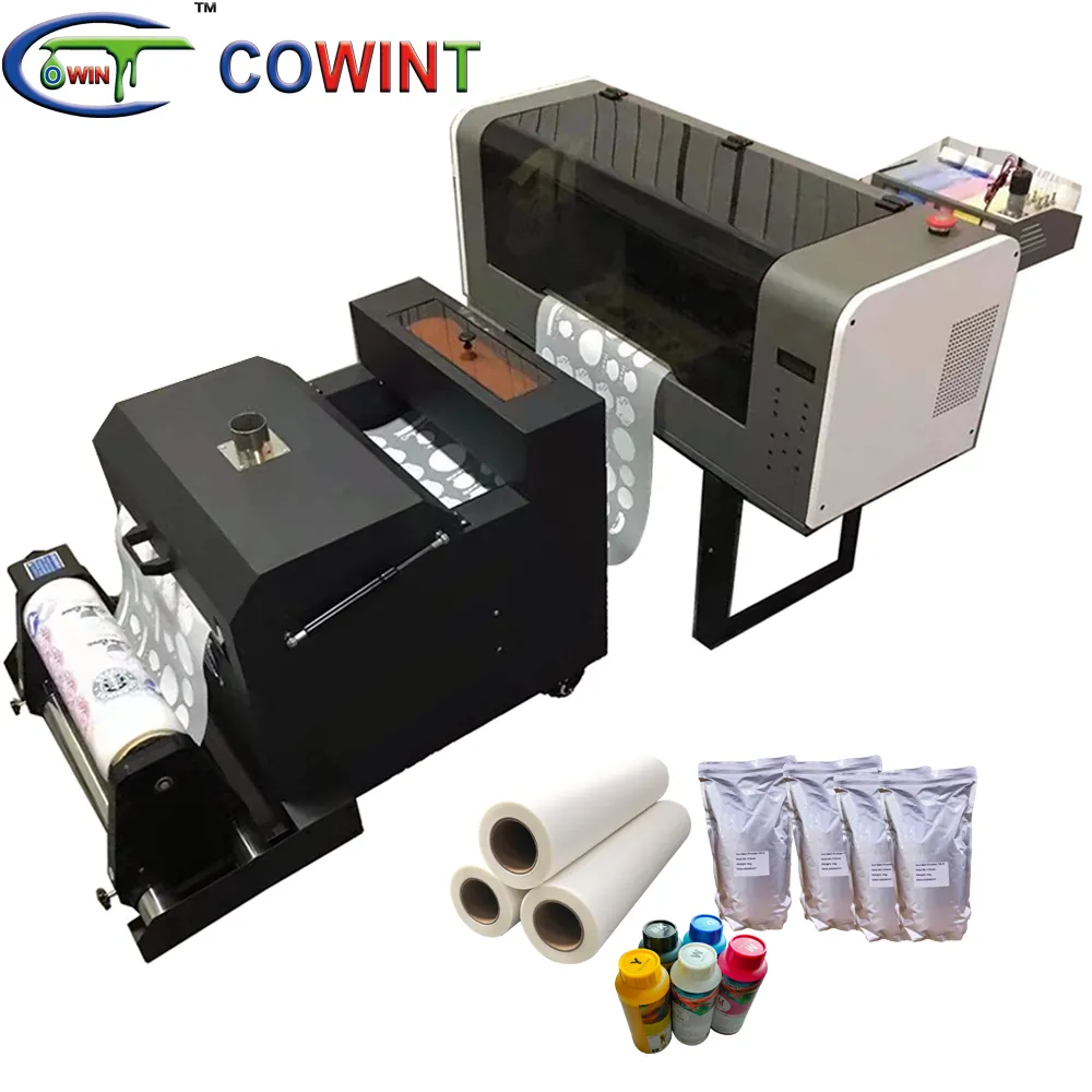 Cowint a3 xp600 dual head dtf printer machine clothes logo label 30cm a3 dtf printer with 2 xp600 print heads transfers printing
