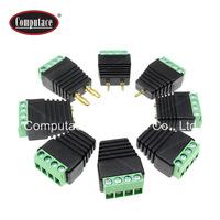 Connecteurs adaptateurs de borne rectangulaires mâles BNC en laiton Computace ZSA1003 2P, 24-14 AWG, alimentation 2.0mm 50 Ohm 5A 30V, noir et vert