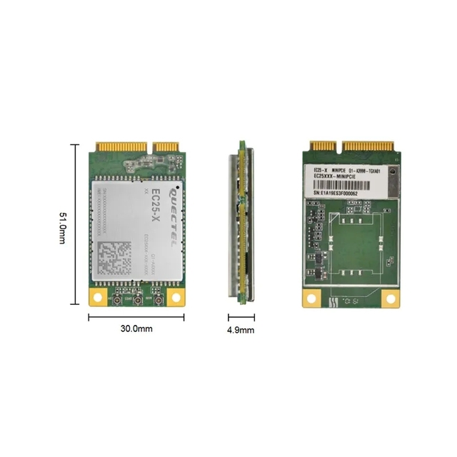 Quectel EC25-AFXD Mini PCIe Module for IoT/M2M Wireless Interface up to 150Mbps Downlink/50Mbps Uplink Speed Under LTE Cat 4