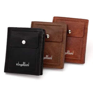 Men's New Design PU Leather Wallet Multi Card Holder Short RFID Visible ID Window Fashionable Floral Pattern Lock PVC Open