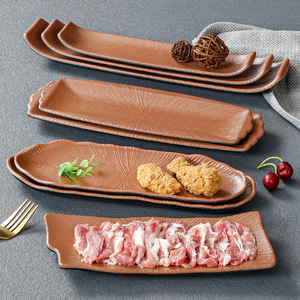 Platos rectangulares de melamina Xiang Yuan Mei para uso en restaurantes de barbacoa y hot pot. - Product Image 3