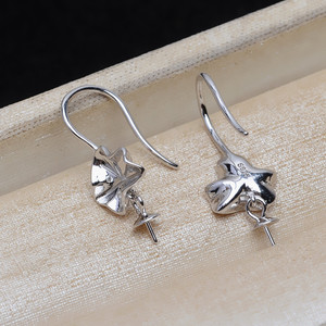 Wenchi S925 <b>Silver</b> Three <b>Chain</b> DIY Accessories Set Empty Pearl Pendant Personalized <b>Earrings</b> Custom Jewelry Making Model 16204 - Product Image 4