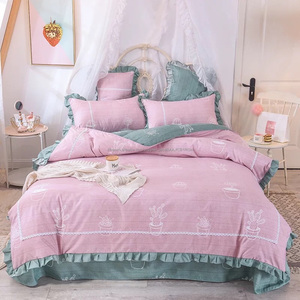 Channel lace bedding set duvet cover 100% cotton bedding - Product Image 2