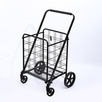 Carrito de Compras Plegable Portátil para el Hogar, de Gran Capacidad, de Acero, con Cuatro Ruedas, OEM, para Adultos Mayores, para Compras, Verduras y Clasificación de Mercancías