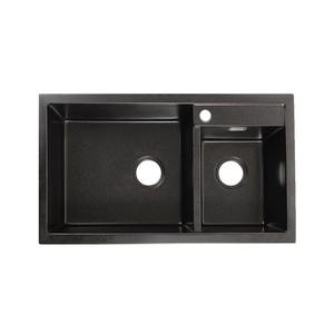 Évier de cuisine rectangulaire en composite Silgranite <span class=keywords><strong>Noir</strong></span> Bol égal Quartz Double Bol Évier de cuisine en granit - Product Image 5