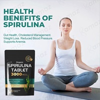 Amaz Marque privée Supplément de spiruline Extrait de collagène marin Vente en gros Comprimés de spiruline bleue verte biologique pour les soins de santé
