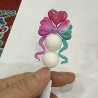 Perles en silicone 3D en forme de nœud à pompon, perles focales irrégulières, breloques pour stylos, accessoires de bricolage, bijoux perlés, jouets sociaux pour filles