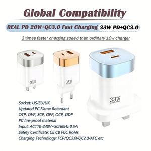Cargador USB Rápido Inteligente GaN de 35W 33W 27W con Compatibilidad Global, Cargador USB C PD QC3.0 para Todos los Teléfonos - Product Image 3