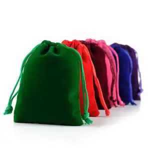 8*10cm acceptent les trousses de toilette personnalisées en velours emballage de trousse de toilette Mini sacs à cordon sacs d'emballage cadeau mignons