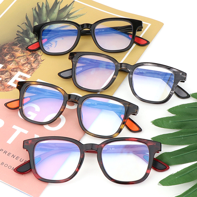 Fashion Ce Full Frame Reading Eye Glass With Filter Rubber Tips Blue Light Blocking Computer Reading Glasses