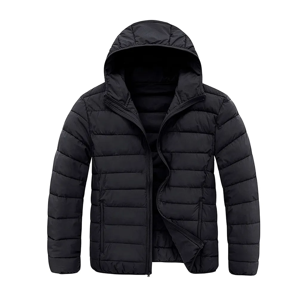 FREE SAMPLE Men's Big and Tall Lightweight Jacket Warm Winter Coat with Hood Windproof Winter Outerwear