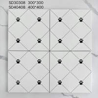 Carrelage en porcelaine émaillée pleine masse 300x300, finition mate, motif floral rétro, pour murs et sols de cuisine et salle de bain