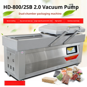 Commercial electric double chamber vacuum sealing <b>machine</b> for efficient food vacuum large bag food meat ham - Product Image 2