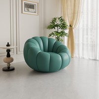 Canapé citrouille monoplace en cuir PU anti-griffures pour chat - Imperméable, anti-salissures, design minimaliste et moderne pour chambre, salon, balcon