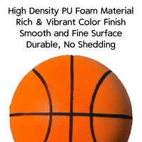 Ballon de basketball silencieux et souple pour entraînement en intérieur, taille 7 (29,5 po), en mousse PU légère, sûr pour les sols, avec logo OEM, pour jeunes