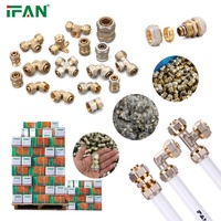IFAN Raccords de tuyauterie PEX-Al de haute qualité, prix usine, raccords à compression en laiton 16-32mm, coudes, tés, manchons, raccords PEX