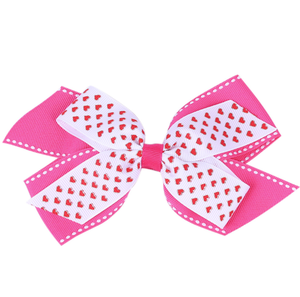 Jepit Rambut Anak Bentuk Hati untuk Hari Valentine, Grosir Custom, Hot Stamping, Model Tailcoat Bow, Duckbill Clip - Product Image 3