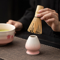 Ensemble bol à matcha, support pour chasen, outils de fouettage en céramique, accessoires de service du thé, nouveau bol à matcha de style chinois
