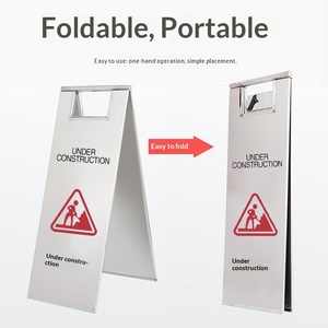 Panneau de signalisation de stationnement pliable double face en acier inoxydable Dinghong pour usage en station de métro et hôtel - Avertissement de interdiction de stationnement - Product Image 3