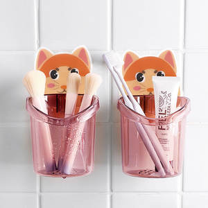 Heavy Duty Punch-Free rétractable Portable bureau boîte postale en plastique brosse de maquillage adhésif rotatif porte-stylo support de stockage - Product Image 1