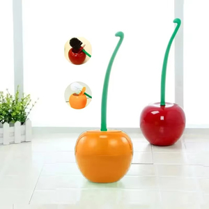 Precioso juego de soporte para escobilla de baño con forma de cereza, color rojo, 1 pieza, accesorios para baño - Product Image 1