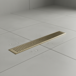 Desagüe de ducha lineal de 12 pulgadas, acero inoxidable 304, acabado cepillado, con filtro para pelo, para instalación en el suelo - Product Image 2