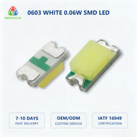 LED SMD 0603 blanche 1608, diode électroluminescente, lampe indicatrice pour appareils électroniques PCB